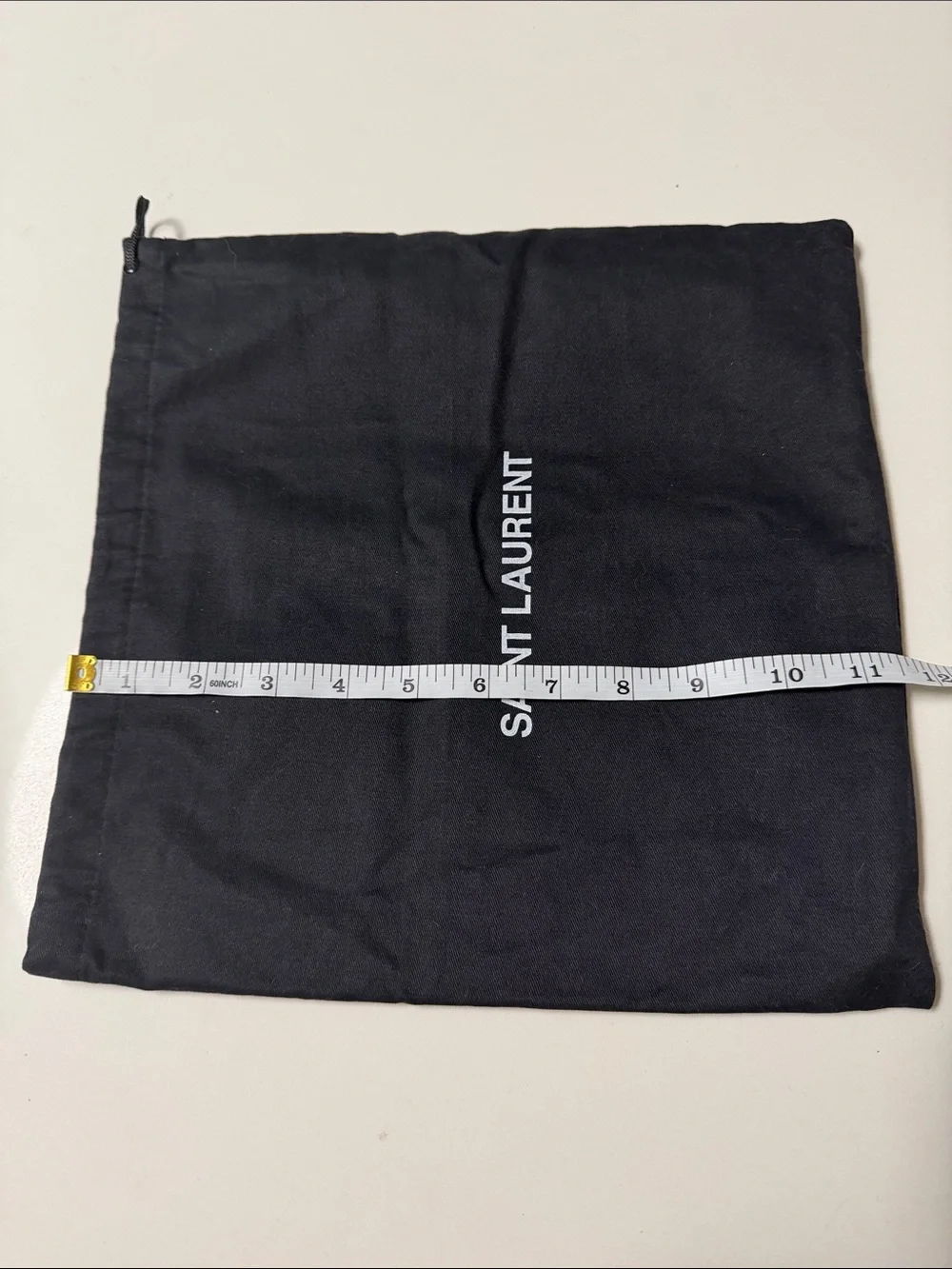Saint Laurent Black Dust Pouch with White Logo